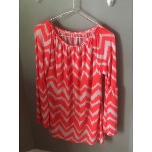 Chevron Dress with Bell Sleeves